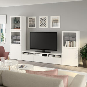 Bestå Tv Storage Combination/Glass Doors - White/Lappviken White Clear  Glass 300X42X193 Cm with regard to Ikea Wohnwand Ideen