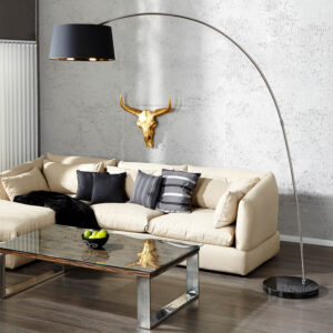 Design Bogenlampe Bango 195 Cm Schwarz Wohnzimmer Leuchte within Bogenlampe Wohnzimmer