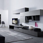 Moderne Design Wohnwand Mit Carbone Eiche Und Tv Board For Wohnwand Modern Hängend